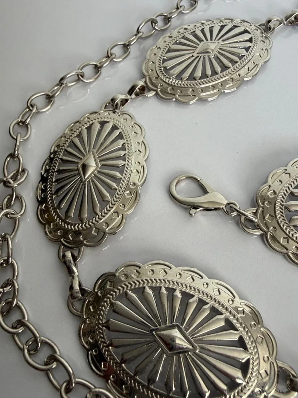 Vintage-Inspired Silver Concho Belt - Picture 4 of 8